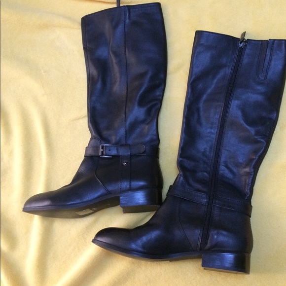 LIKE NEW J Jill Women’s Black Leather Riding Boots - Picture 1 of 7